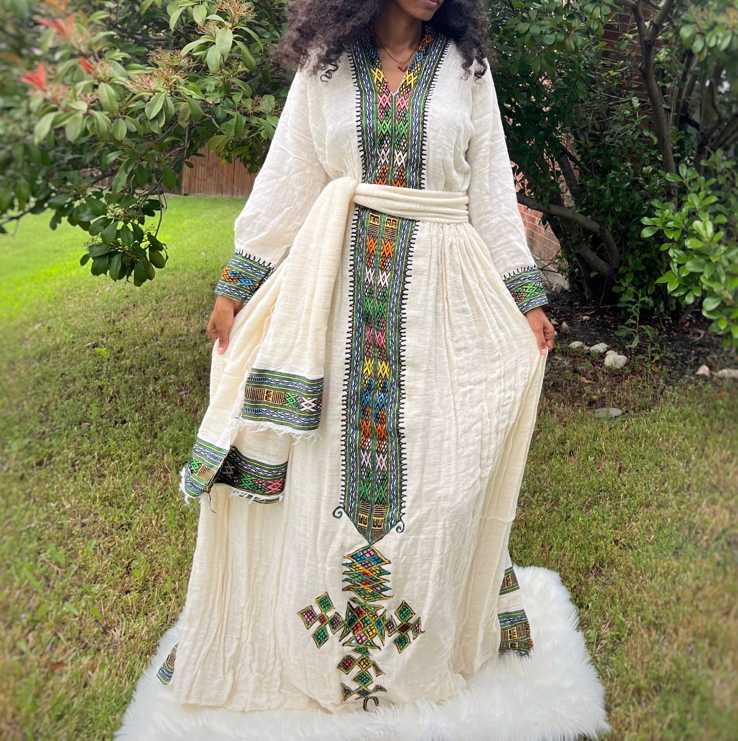 Lakomelza Collection • Ethiopian Wollo DirMag Fetil White Dress