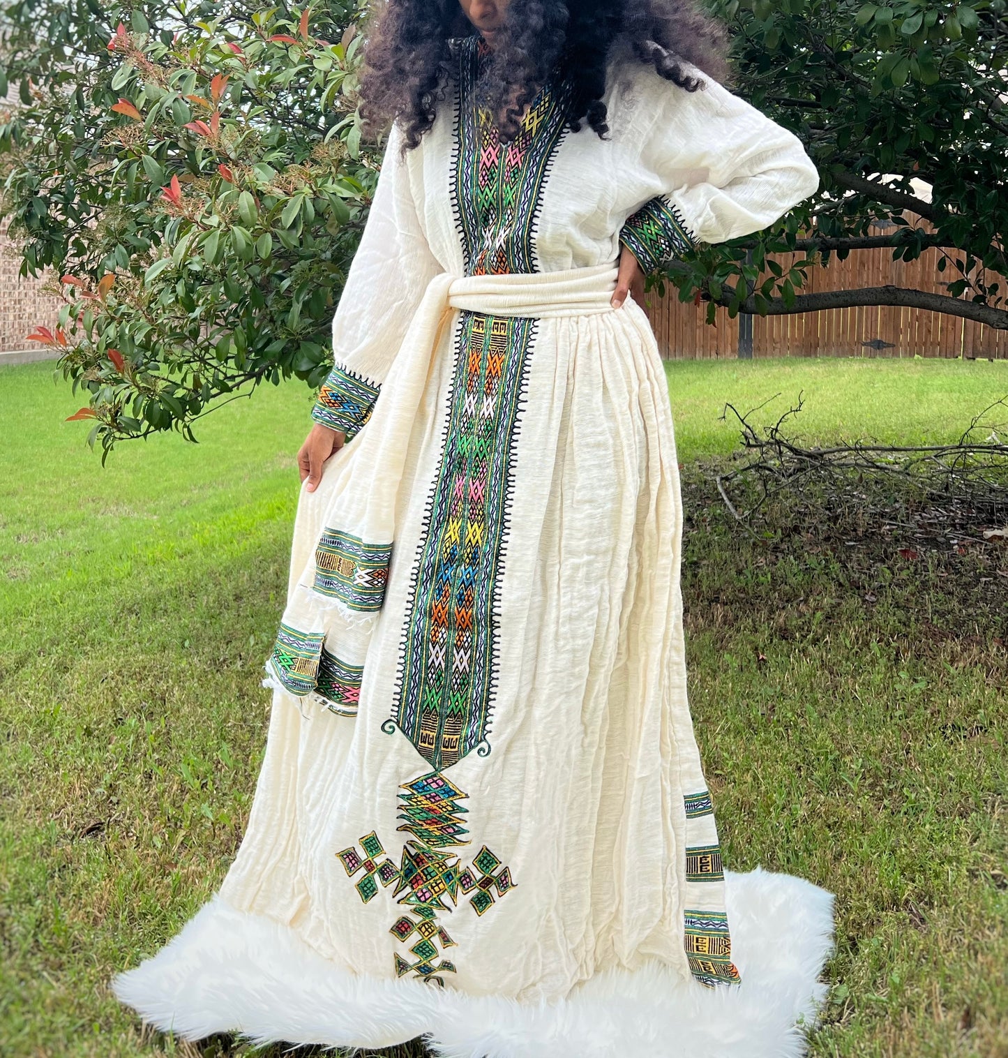 Lakomelza Collection • Ethiopian Wollo DirMag Fetil White Dress